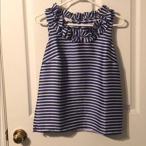 Talbots small petite Blue and white striped top